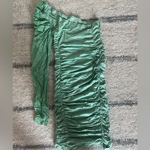 Mint green one shoulder mini dress, worn once